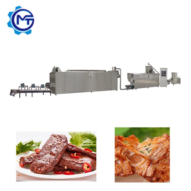 Fiber protein food processing line using soy meal